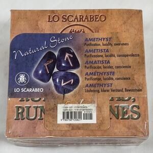 Lo Scarabeo Amethyst Rune Stone Set 25 Engraved Stones Meditation Factory Sealed